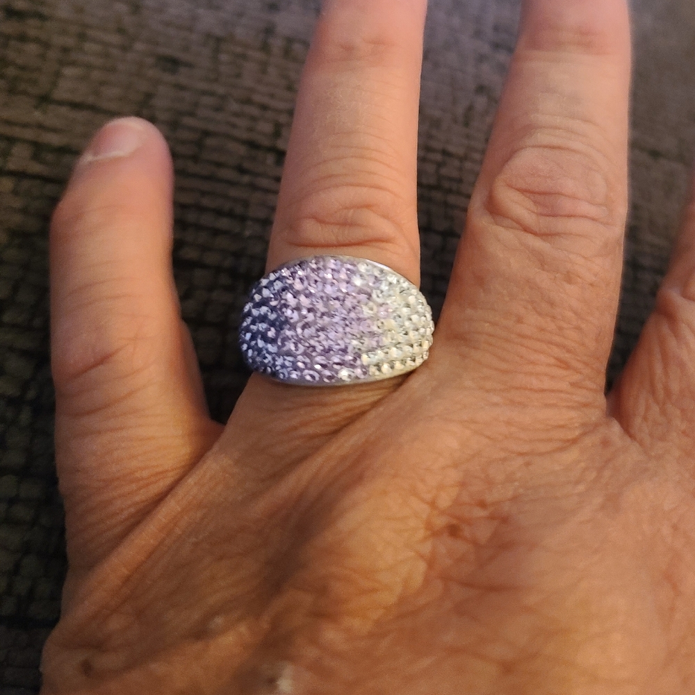 Sterling Ring with Crystals.